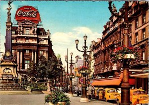 Brussels, Belgium  PLACE DE BROUCKERE Square~Coca-Cola Sign 4X6 Vintage Postcard