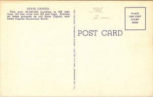 State Capitol Salem Oregon Or Linen Postcard Old Car Boulevard North Postcard