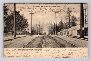 Birmingham AL-Alabama, 20th Street from Five Points, Vintage c1908 Postcard 