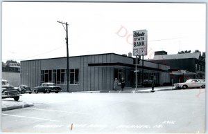 c1950s Atlantic, IA State Bank RPPC Downtown Real Photo Main St Postcard A103