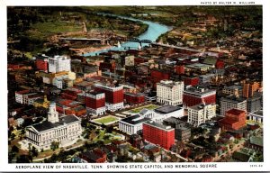 Tennessee Nashville Aeroplane View Showing State Capitol and Memorial Square ...