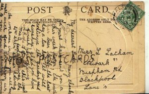 Genealogy Postcard - Latham - Bisham Road - Blackpool - Lancashire - Ref 9206A