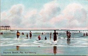 Daytona Beach Florida Sunbathing Ocean Scenic Coastline DB Postcard 