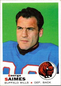 1969 Topps Football Card George Saimes Buffalo Bills sk5433