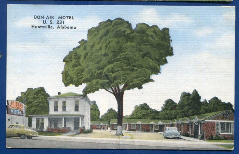 Bon-Air Motel US 231 Huntsville Alabama al roadside motel postcard