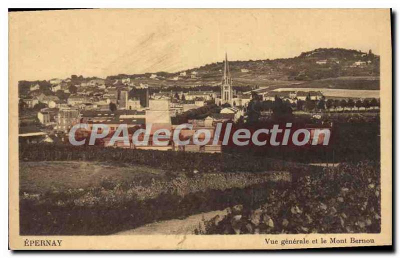 Old Postcard Epernay Vue Generale And Mount Bernou