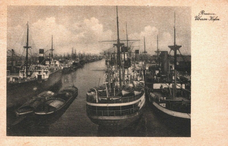 Germany Bremen Ubersee Hafen Vintage Postcard 03.78