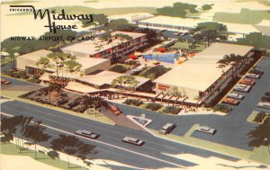 Chicago Illinois 1960s Postcard Midway House Motel on South Cicero near Airport