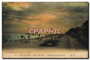 Old Postcard Arcachon Sunrise Boulevard Walk Day