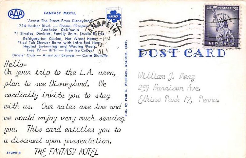 Fantasy Motel Disneyland Anaheim CA