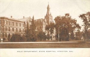 INSANE ASYLUM Male Department State Hospital STOCKTON CA c1910s Vintage Postcard
