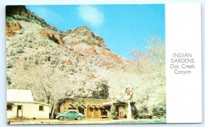 OAK CREEK CANYON, AZ ~ Roadside INDIAN GARDENS CAFE & GAS c1950s  Postcard