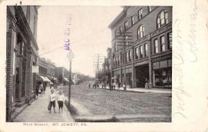 Mt Jewett Pennsylvania Main Street Scene Children Antique Postcard K19480