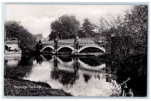 1912 The Bridge River at Weybridge Surrey England Silverette Tuck Art Postcard