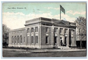 Princeton Illinois IL Postcard Post Office Building Scene Street 1925 Vintage