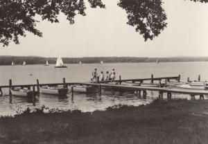 FDGB Erholungsheim Franz Kirsch Diensdorf AM Scharmutzelsee German Boat Postcard