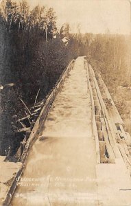 Millinocket, Maine, USA, Sluiceway, CT. Northern Paper Co. Real Photo Unused ...