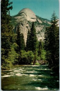Yosemite National Park North Dome and Merced River California Postcard