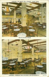 New York Caruso Restaurant Interior Robbins 1920s Postcard 21-9028