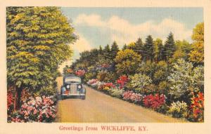 Wickliffe Kentucky Flower Roadway Greeting Antique Postcard K80526