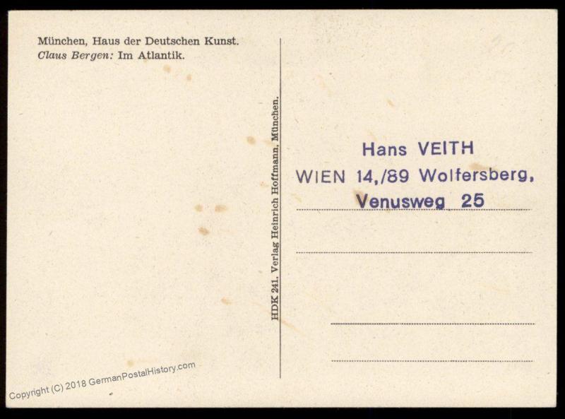 3rd Reich Germany HDK 241 U-Boot Submarine Propaganda Card UNUSED 91275