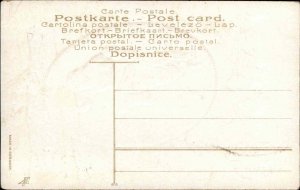 Easter Children Sheep Gilt Embossed Vintage Postcard