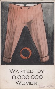 Trousers Erection Wanted By Women Antique Comic Dating Postcard