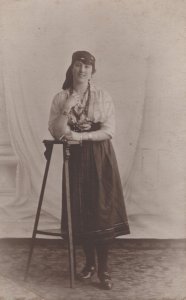 Halifax Yorkshire Romany Gypsy Fashion Lady Antique Postcard