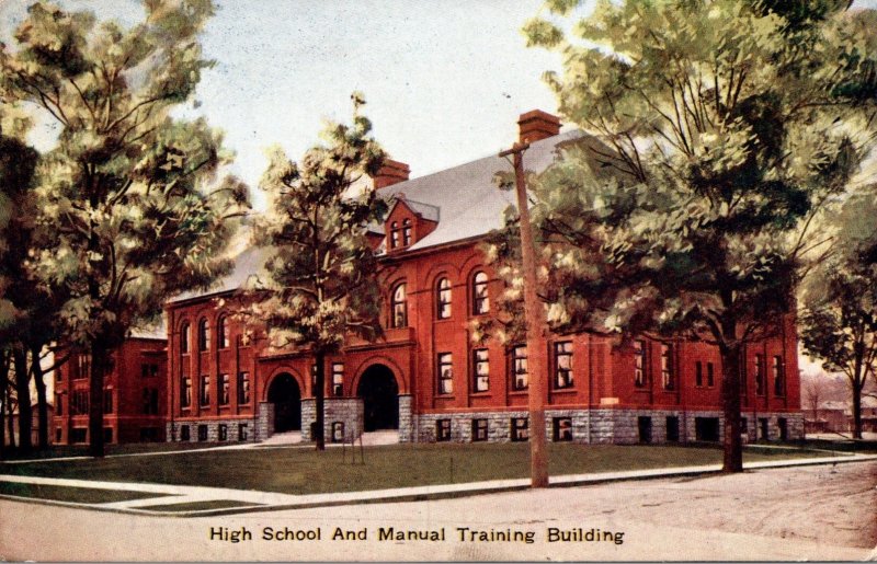 Michigan Kalamazoo High School and Manual Training Building 1908