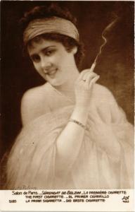 CPA AK Salon de Paris. SERENDAT DE BELZIM La premiere cigarette (706745)