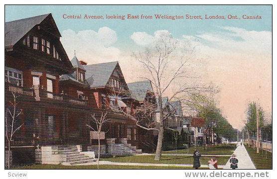 Central Avenue, Looking East From Wellington Street, LONDON, Ontario, Canada,...