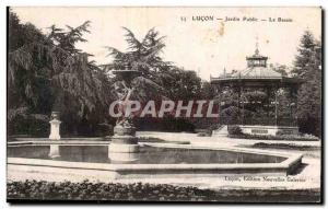 Old Postcard Lucon Public Garden Basin