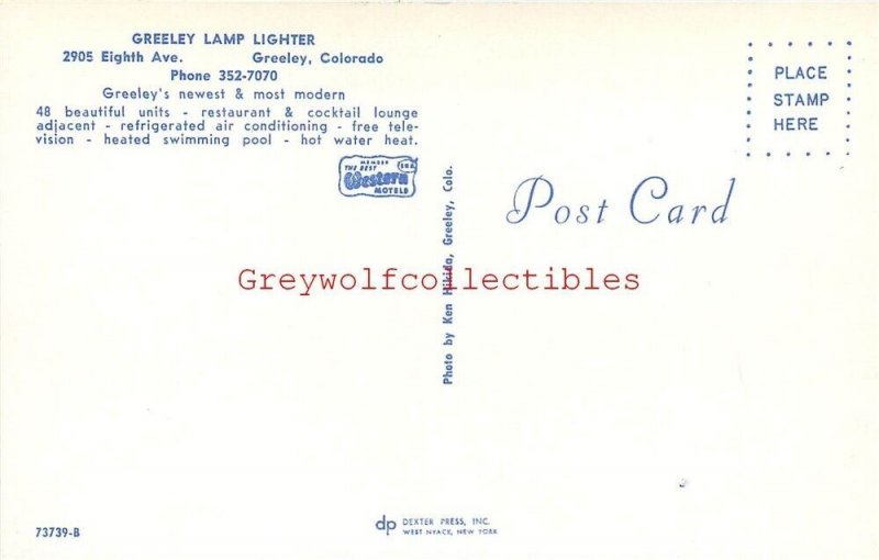 CO, Greeley, Colorado, Greeley Lamp Lighter, Eigth Avenue, Dexter Press 73739-B