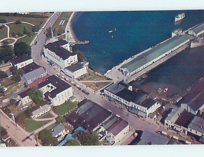 Unused Pre-1980 AERIAL VIEW Mackinac Island Michigan MI A3992