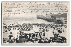 1905 People Rescue At Scene Atlantic City New Jersey NJ Posted Vintage Postcard