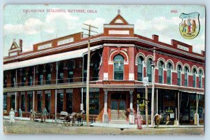 Guthrie Oklahoma OK Postcard Oklahoma Building Exterior c1910 Vintage Antique