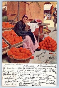 Seville Andalusia Spain Postcard Corner of March of Incarnation 1905 Posted