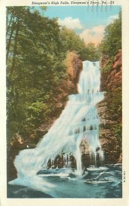 Pennsylvania Dingman's High Falls, Dingman's Ferry 1948 Linen Postcard