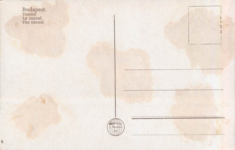 Hungary Budapest the tunnel old postcard