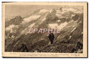 Old Postcard Luchon the Chaine des Pyrenees Spanish to the west Cursed Mounta...