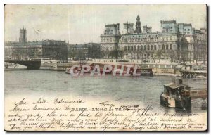 Old Postcard Paris l & # 39Hotel City Barges