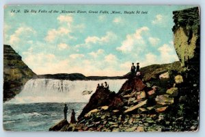 Great Falls Montana MT Postcard The Big Falls Of The Missouri River 1911 Vintage