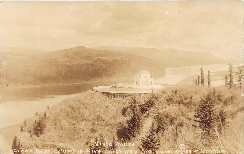 Columbia River Highway Oregon~Vista House @ Crown Point~1924 Real Photo Postcard