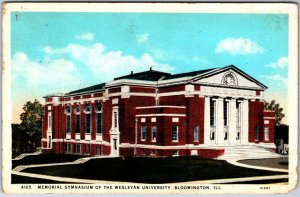 VINTAGE POSTCARD MEMORIAL GYMNASIUM OF THE WESLEYAN UNIVERSITY AT BLOOMINGTON