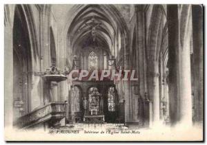 Postcard Old Valognes Interior of church Saint Malo