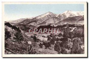 Postcard Old Citadel of Mont Louis Pyr Gold and Chaine des Pyrenees