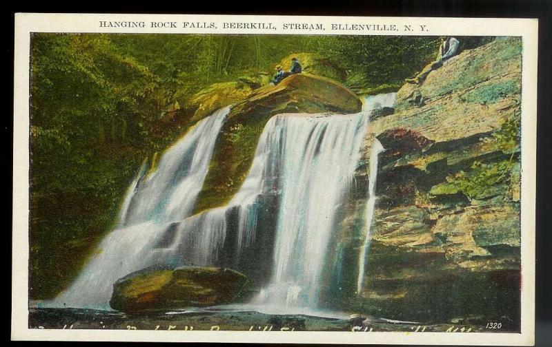 Hanging Rock Falls Ellenville New York unused c1920's