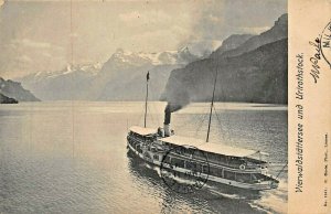 VIERWALDSTATTERSEE URIROTHSTOCK SWITZERLAND~STEAMER SHIP 1905 PHOTO POSTCARD