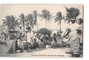 Saint Louis Senegal Postcard 1901-1907 Market Scene