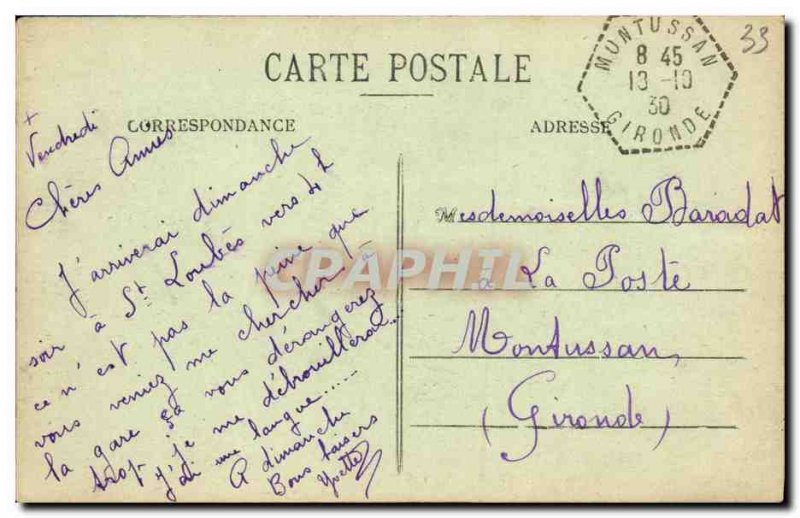 Old Postcard The Eglisottes The church